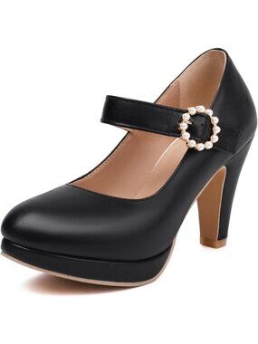 Chic T-Strap High Heels with Bow, Platform Round Toe Pumps, Summer Fashion Shoes